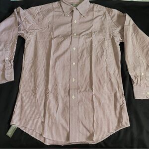 Men 15/32, Stafford executive 100% cotton burg. & white button down dress shirt.